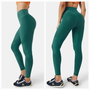 Fanka Body Sculpt Leggings (Reversible Wear) Forest Green Teal High Rise Contour